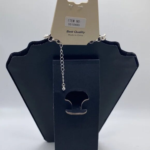 HOPE COLLECTION SILVER NECKLACE & EARRING SET CLASP CLOSURE ROUND SILVER LINKS - Picture 3 of 5